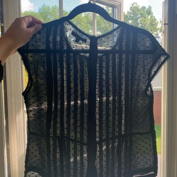 Sheer black Madewell blouse - Picture 5 of 6